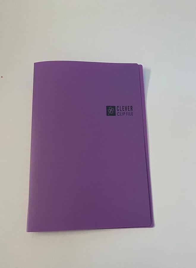 Clever Classic Clip Folder, 4-Inch Size, Purple